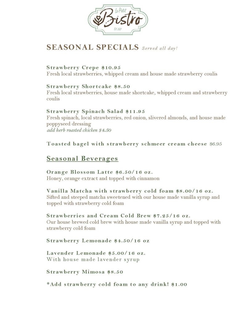 Seasonal Specials June 2026